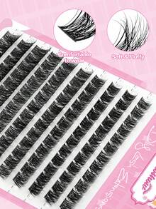 Waloshow 3D Natural Cluster False Eyelashes, 0.07mm Thick, 10-16mm Long, Mixed Set, 10 Rows D-Curl, Ultra-Lightweight Segmented False Lashes, Comfortable Wear, DIY Handmade, Easy To Create Delicate Eye Makeup, Suitable For Various Occasions Such As Parties, Daily Travel, Etc. Eyelash Cluster, False Eyelashes, Individual False Lashes, Fake Eyelashes - D - View 3