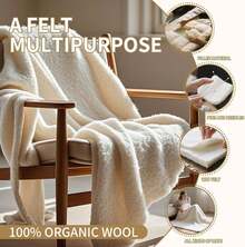% Merino Wool Pre Felt Fabric Dual Sizes: 12x59 & 39x59 19 Micron Needle/Wet Felting, Quilting, Crafts |   Non-Shedding & Skin-(12in*59in) - 39in59in - View 3