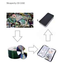 96张容量硬塑料CD收纳盒，带拉链的CD/DVD保护收纳盒，便携式，适合汽车、家庭和旅行（96张容量，黑色） - 查看 9