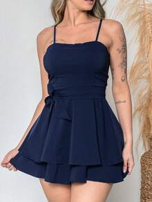 Basic Printed Romper With Padded Cups Duna Premium Sizes P, M, G, And GG - Navy Blue - View 6