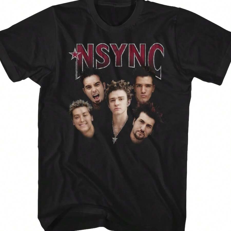 NSYNC Group Shot Black Shirts - Black - View 1
