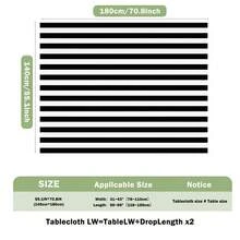 1pc Rectangular Polyester Tablecloth, Black And White Striped Pattern, Single-Sided Printing, Suitable For Tabletop, Washable And Reusable, Applicable For Indoor, Outdoor, Patio, Wedding, Party, Dining, Craft Exhibition, Banquet Decoration - Multicolor - View 14
