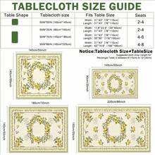 1 khăn trải bàn hình chữ nhật bằng polyester, họa tiết khung chanh Pháp cổ điển, in một mặt, thích hợp cho mặt bàn, có thể giặt và tái sử dụng, phù hợp cho trong nhà, ngoài trời, sân hiên, đám cưới, tiệc tùng, ăn uống, triển lãm thủ công, trang trí tiệc. - Nhiều màu - Xem 3