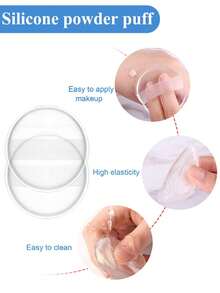 3入透明果凍化妝蛋 彈性化妝海綿 不結塊 矽膠墊 超柔軟 矽膠化妝工具 指尖粉撲 塗抹順滑不堵粉 (2/1入) - 彩色 - 查看 4