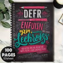 1 pieza Cuaderno de espiral con escritura a mano creativa, cubierta con fuente artística y colorida, 100 páginas de alta capacidad, adecuado para trabajo, estudio, diario, planificación diaria. Gran regalo para graduación, cumpleaños, también adecuado para notas, ya sea para uso personal o como regalo. - F - Ver 6