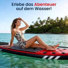 Supernic Portable Inflatable Floating Board, Complete Set With Matching Accessories - Red - View 6