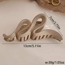 1pc 1pc Black Large Matte Wavy Hair Clip, Women's Style - Vintage Y2K Style, Solid Color Hair Claw - Easy To Style And Tie Hair - Multicolor - View 5