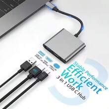 3-In-1 USB-C Hub With 4K HD, Fast Charging PD3.0, Suitable For Laptops, Monitors, Aluminum Alloy Pro - View 9