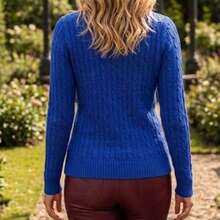 Women's Blouse Simple Casual Wool-Like Fabric Unused V-Neck Blouse Office Home Street Travel Bachelorette Party Garden Beach Night 2025 - 寶藍色 - 查看 4