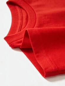Cotton T-Shirts Gift For Women Modern Design Streetwear Cruise Red Blouses For Women Summer Round Neck Urban Tops Fashion Clothing Print Birthday Travel Daily Party - 紅色 - 查看 3