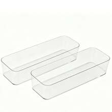 Multiple Combination Transparent Drawer Storage Boxes, Cosmetic Organizer Boxes, Freely Combinable Dividers, Convenient Placement, Organizing Boxes For Office Desk Drawer Bedroom Storage - Clear - View 14