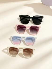 4 Pairs Of Children's PC Geometric Stud Decor Fashion Glasses For Outdoor Activities, Multiple Colors Available - Multicolor - View 5
