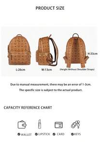 Mcm Stark Series Printed Women's Backpack - Cognac Color MMKEAVE15CO001 - View 11