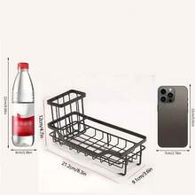 1 pieza Organizador de fregadero de cocina, soporte para esponja de fregadero con estante para cepillo, estante de almacenamiento y cesta de acero inoxidable resistente a la oxidación para el fregadero de la cocina - Multicolor - Ver 9