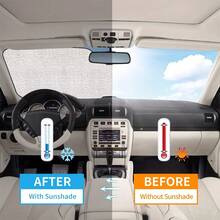 1pc Leopard Print Car Front Windshield Sunshade, Leopard Pattern, UV Protection, Fashion Design, Easy Installation, Foldable For Convenient Storage, Keeps Car Interior Cool, Suitable For Sedan, SUV And Truck, Perfect For Summer Travel - A - View 4