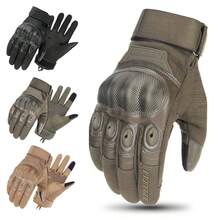 1 par de guantes de motocicleta antideslizantes y transpirables, con pantalla táctil de dedo completo, para montar en motocicleta y deportes al aire libre, guantes tácticos esenciales para hombres y mujeres que montan - Multicolor - Ver 1