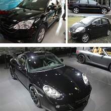 Piano Black Glossy Vinyl Wrap Film Gloss Black Self Adhesive Vinyl Sticker Bubble Free Vehicle Window Trim Mirror - A - View 4