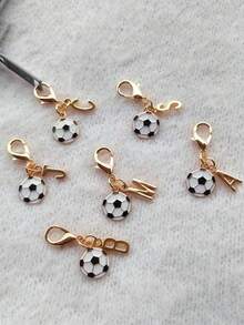 Exquisite Football Pendant Gold A-Z Letter Keychain, Gold Letter Charm, Cute Key Ring Handbag Pendant, Bag Charm, Keychain Bag Accessory, Phone Case Wallet Car Key Accessory - Multicolor - View 7