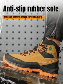 Steel Toe Boots For Men Lightweight Indestructible Slip Resistant Waterproof Construction Safety Anti-Smash  Anti-Puncture Construction Working Boots - Orange - View 7