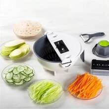 9-In-1 Multi-Functional Manual Slicer & Grater, Home Kitchen Vegetable Slicer, Fruit & Veggie Cutter, Space-Saving Design, Multiple Blades For Slicing, Shredding, Peeling, Essential Kitchen Tool, Outdoor Picnic Accessory, Kitchen Gift - Multicolor - View 10