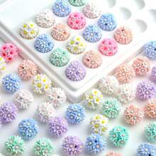 5pcs 16mm Acrylic Flower Ball Beads, 3D Daisy Flower Spacer Beads With Rhinestone For DIY Bracelet Necklace Earring Phone Chain Jewelry Making - Flower Beads - View 3