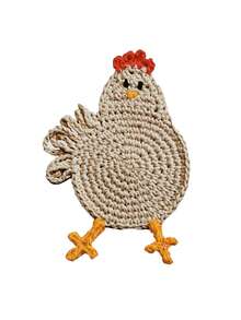 1pc Handmade Crochet Cartoon Chick Cup Mat, Heat Insulation Pad, Anti-Scald Coffee/Beverage/Tea Cup Coaster, Cute Office Desk Accessory, Home Decor - Multicolor - View 15