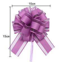 1/4/5er Pack Ziehschleifen-Set 6 Zoll Kordelzug Pompon-Schleife 7 Farben Rot Blau Lila Grün Rosa Gold Weiß Einfach zu ziehende Schleife Geschenkverpackung Akzent Blumenarrangement Partydekoration Heimdekoration - Mehrfarbig - Übersicht 10