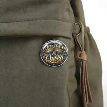 Broche de acero inoxidable con diseño de corona de moda, accesorio de insignia personalizada minimalista para ropa y bolsos, unisex - A - Ver 3
