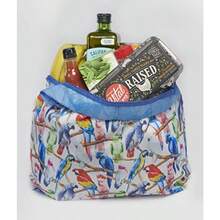 O-WITZ Bolsas reutilizables para comestibles gimnasio oficina playa juguetes y más diseño lavable con asas grandes para máxima comodidad se pliega en una bolsa pequeña 3 loros - Paquete de 3 loros - Ver 4