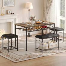 Dining Table & Chair Sets - Brown - View 1
