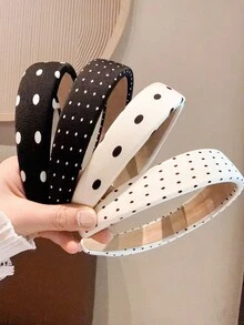 2pcs/Set Polka Dot Vintage Style Sponge Padded Headband Fashion Non-Slip Hair Band For Women Hairband - Multicolor - View 4