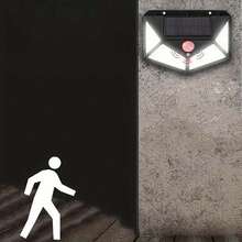 Solar Powered Outdoor Light With Motion Sensor, 3-Head Security Light, Solar Powered, 74 LED/100 LED/Mini Flood Light, With Motion Detection Spotlight, Suitable For Garage, Yard Entrance, Patio, IP65 Waterproof - Black - View 13