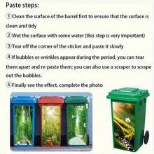 1pc Daisy Blooming Near Tree Themed Trash Can Sticker, Self-Adhesive Wall Decal For Kitchen Garbage Can, Wall, Home Decor (Suitable For Trash Can, Wall, Home Decor), 37 X 82 Cm - A - View 7