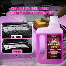 Cairan Pencuci Mobil Berbusa Warna Pink 500ml, Lilin Pencuci Mobil Berbusa Konsentrasi Tinggi, Membangun dan Memulihkan Lapisan Keramik, Kaya Sabun Berbusa, Untuk Menutrisi dan Melindungi Cat Mobil, Perawatan Lengkap, Cocok untuk Semua Jenis Kendaraan, Perlengkapan Cuci Mobil - 500ml+spons - View 3
