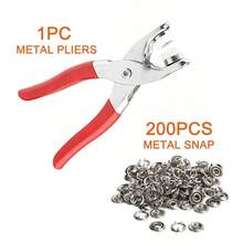 Juego de Broches de Metal DIY, Incluye Alicates para Broches, Adecuado para Costura y Manualidades (9.5mm), Se Puede Usar para Ropa, Mochilas, Mamelucos de Bebé, Proyectos de Costura y Manualidades. - plata - Ver 7