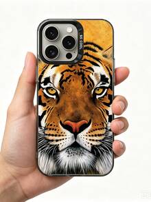 Capa de Telefone Tigre Animal Feroz - Compatível com Apple 17 Pro Max/16/15/14/13/12/11 Pro Max Plus, S26U/S25U/S24U/A56/A55/A56, Capa Protetora Anti-Queda - Multicolorido - Visão 4