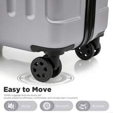 YONSLY 16 Inch Suitcase With Detachable Wheels 360° Combination Lock Double Zipper Soft Rubber Handle Trolley Travel Suitcase For Vacation - 淺灰色 - 查看 5