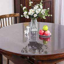 2mm Thick Clear Transparent Vinyl PVC Round Tablecloth Table Protector Cover - Transparent - View 3