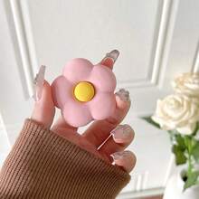 1pc Solid Color Matte Flower Phone Airbag Stand, Stable Retractable Desktop Support Adhesive Bracket, Dopamine Color Flower Adhesive Retractable Stand - Multicolor - View 2