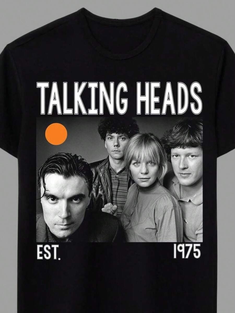 Camiseta Retro del Grupo Musical Talking Heads - Negro - Ver 1