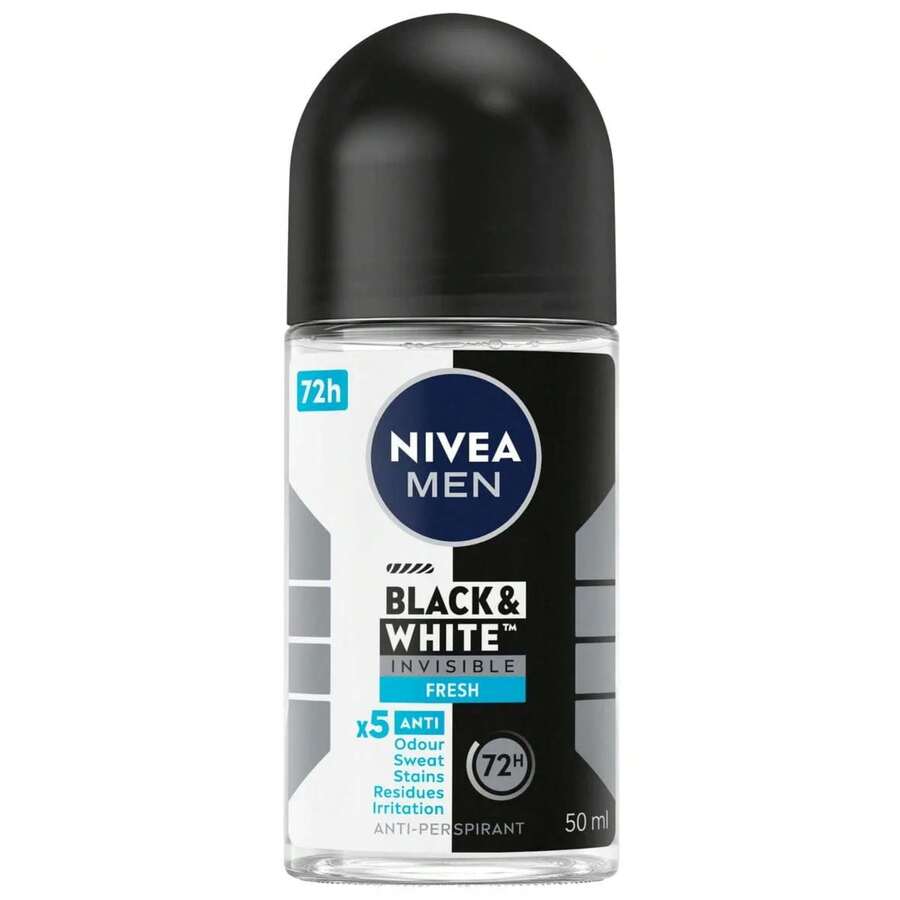 Nivea Men Black White Invisible Fresh Roll-On Antiperspirant Deodorant, 50 Ml - 預設香味類型 - 查看 1
