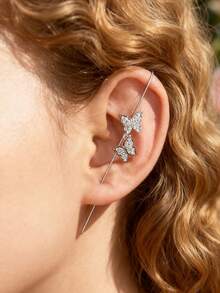 1pc Women's Casual Fashionable Leaf Design Long Ear Cuff Earring, Suitable For Beach, Holiday, Party, Occasions - Leaf - View 15