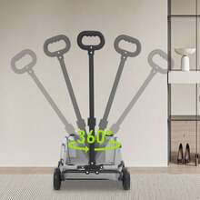 Carrinho de Transporte para Cães e Gatos Mini Dobrável, Carrinho para Animais de Estimação para Viagens com Alça Extensível, Corda de estabilidade e Bolso Lateral, Ideal para Cães de Pequeno Porte até 7,5kg (Preto, Rosa e Cinza) - Cinza - Ver 2