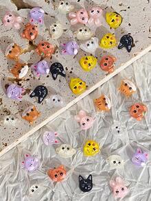 20pcs Random Assortment Packaging Cute Animal Nail Accessories Including Rabbits, Puppies, Ducklings, Etc. Suitable For Nail Decoration Accessories Crafts DIY Nail Accessories - Multicolor - View 2