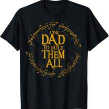 One Dad To Rule Them All Funny Fantasy Nerd Dad Graphic T-Shirt - Black - View 1