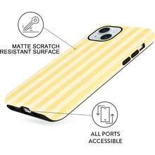 Sommerliche gestreifte Handyhülle für das iPhone15 ,, mit einem schönen sommerlichen gelb gestreiften Design, geeignet für Mädchen, Schutzhülle, doppelschichtige stoßfeste bunte Silikon-TPU-Handyhülle. - Weiß 8 - Übersicht 7