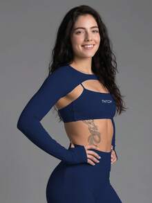 TNTOR Women's Matte Solid Color Seamless Knit Camisole Sports Bra, Removable Padding, Lifted Bustline, Yoga Sports Bra H320 Autumn Style - Navy Blue - View 6
