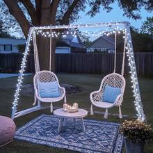 أضواء سلسلة LED بالطاقة الشمسية للاستخدام الخارجي، 200LED/100LED/50LED/20LED أضواء سلسلة جنية مع 8 أوضاع، IPX4، ديكورات مهرجان LED مناسبة للأشجار والفناءات والحدائق والحفلات، ديكور سقف العطلات، حفلات الزفاف، ديكور شجرة عيد الميلاد - أبيض - مشاهدة 2