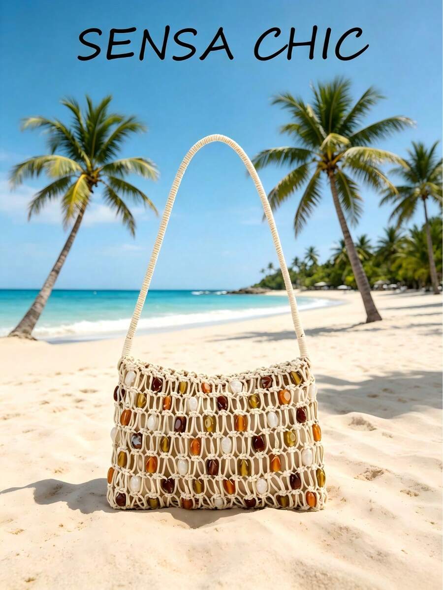 Túi đeo vai dệt đính hạt nhiều màu sắc, túi hobo lưới đục lỗ với điểm nhấn là những hạt cườm rực rỡ. Hoàn hảo cho những chuyến đi biển, mua sắm, kỳ nghỉ và những buổi gặp gỡ thường ngày. Tuyệt vời cho sinh viên, phụ nữ công sở và các bà mẹ, chất liệu nhẹ mang đến cảm giác thư thái, mùa hè với nét quyến rũ phóng khoáng. - Nhiều màu - Xem 1