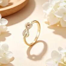 1pc Minimalist Digital 8-Shaped Design Cubic Zirconia Inlaid Women's Ring - Multicolor - View 7
